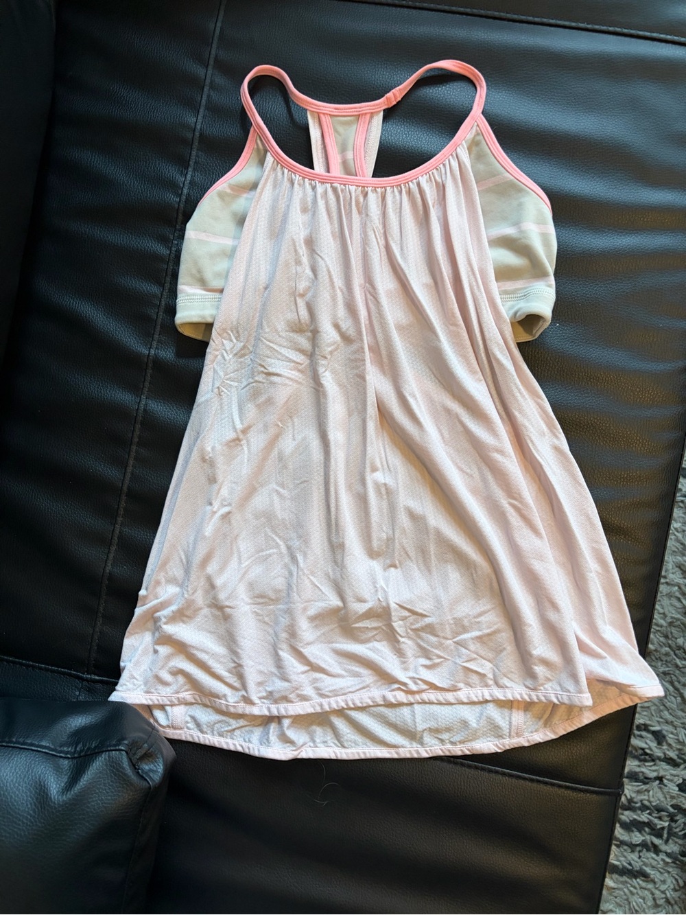 lululemon athletica Light Pink Racerback Tank with Contrast Trim